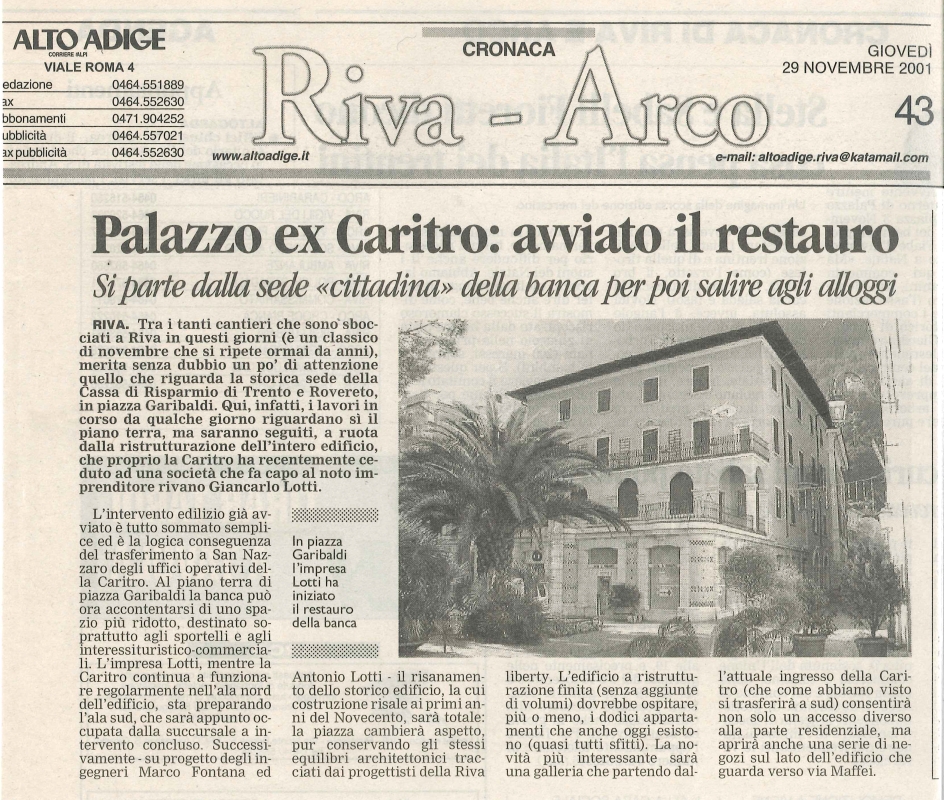 Palazzo ex Caritro: avviato il restauro