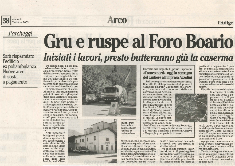 Gru e ruspe al Foro Boario
