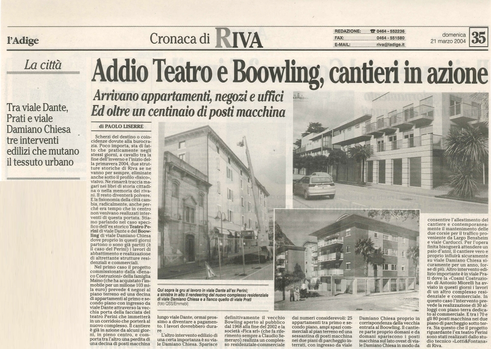 Addio Teatro e Bowling, cantieri in azione