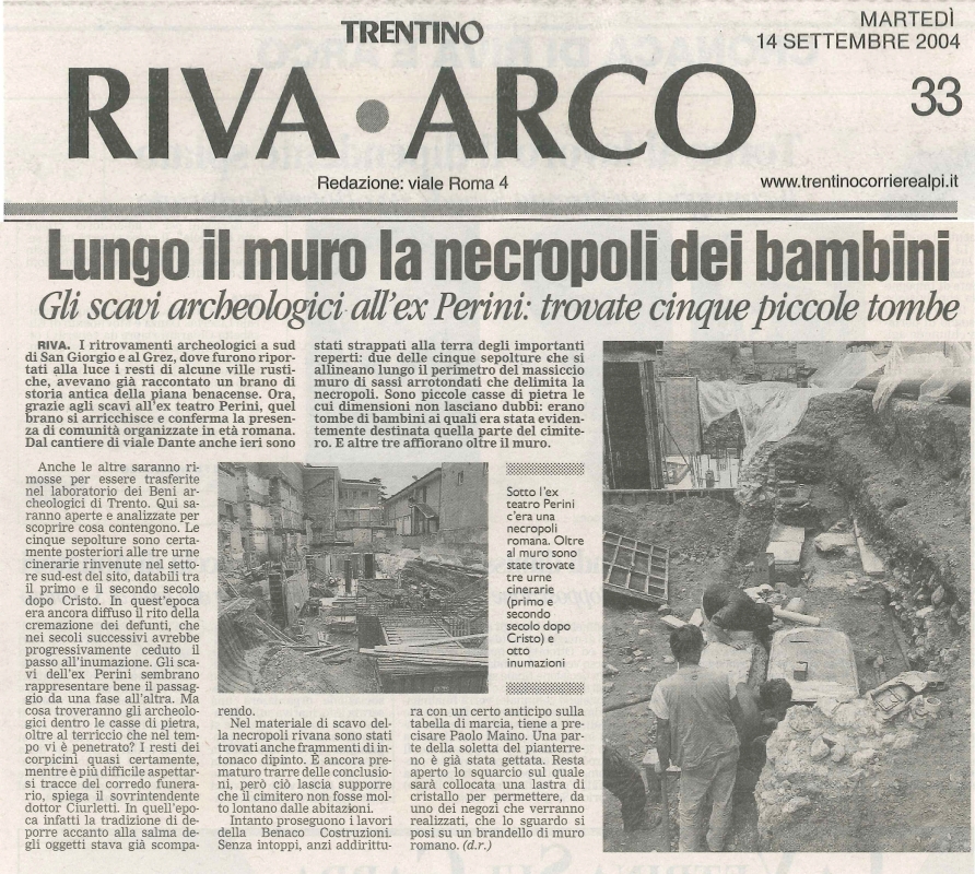 Lungo il muro la necropoli dei bambini