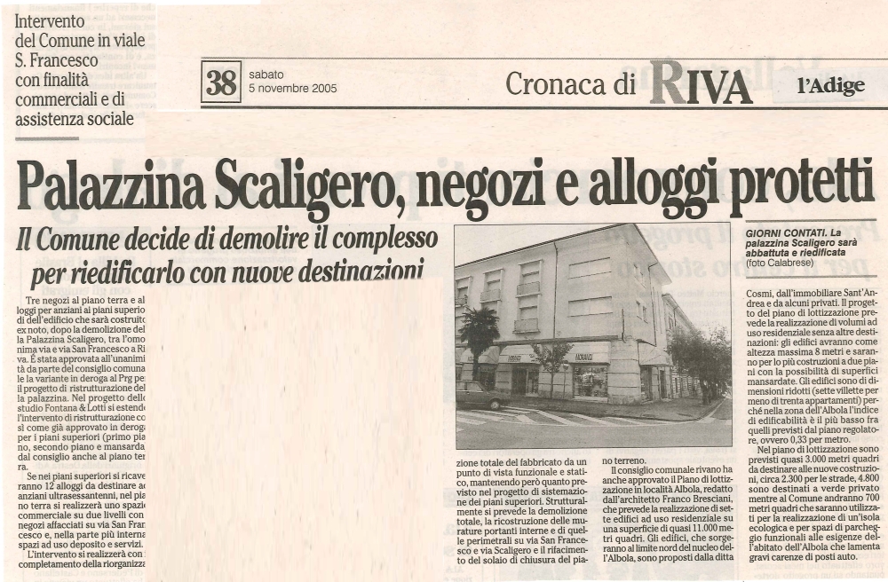 Palazzina Scaligero, negozi e alloggi protetti