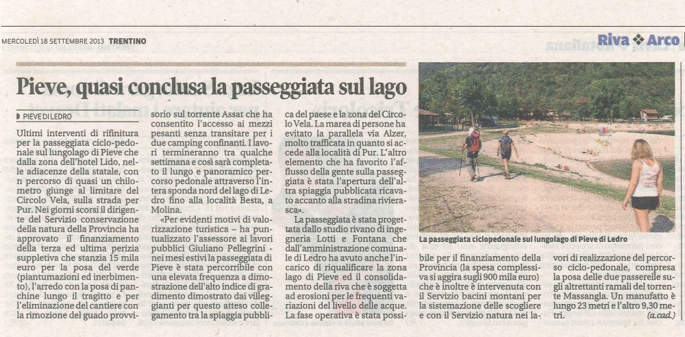 Pieve, quasi conclusa la passeggiata sul lago