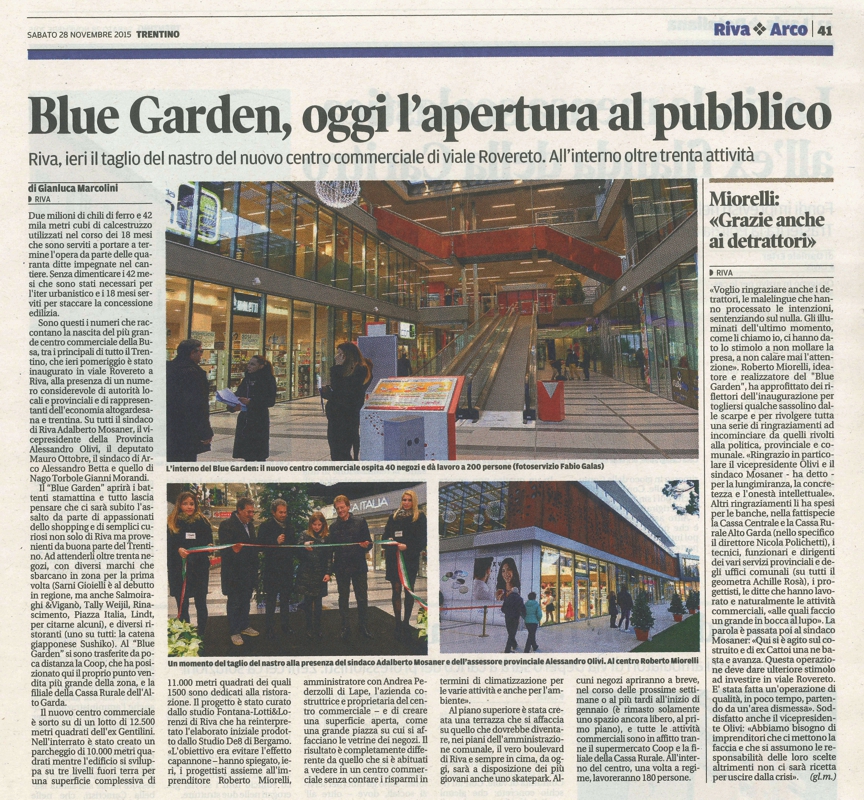 Blue Garden, oggi l'apertura al pubblico