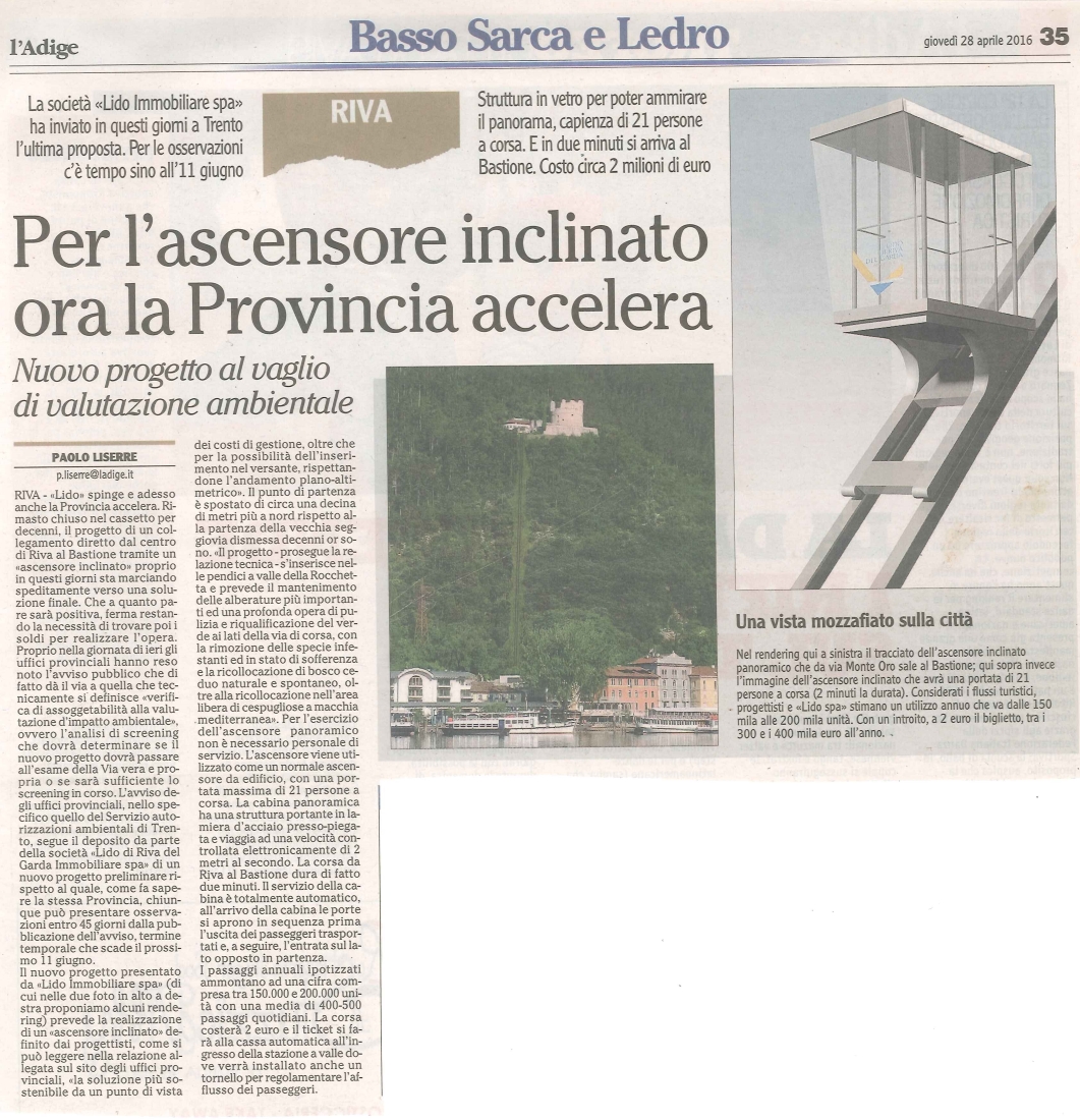 Per l'ascensore inclinato ora la Provincia accellera