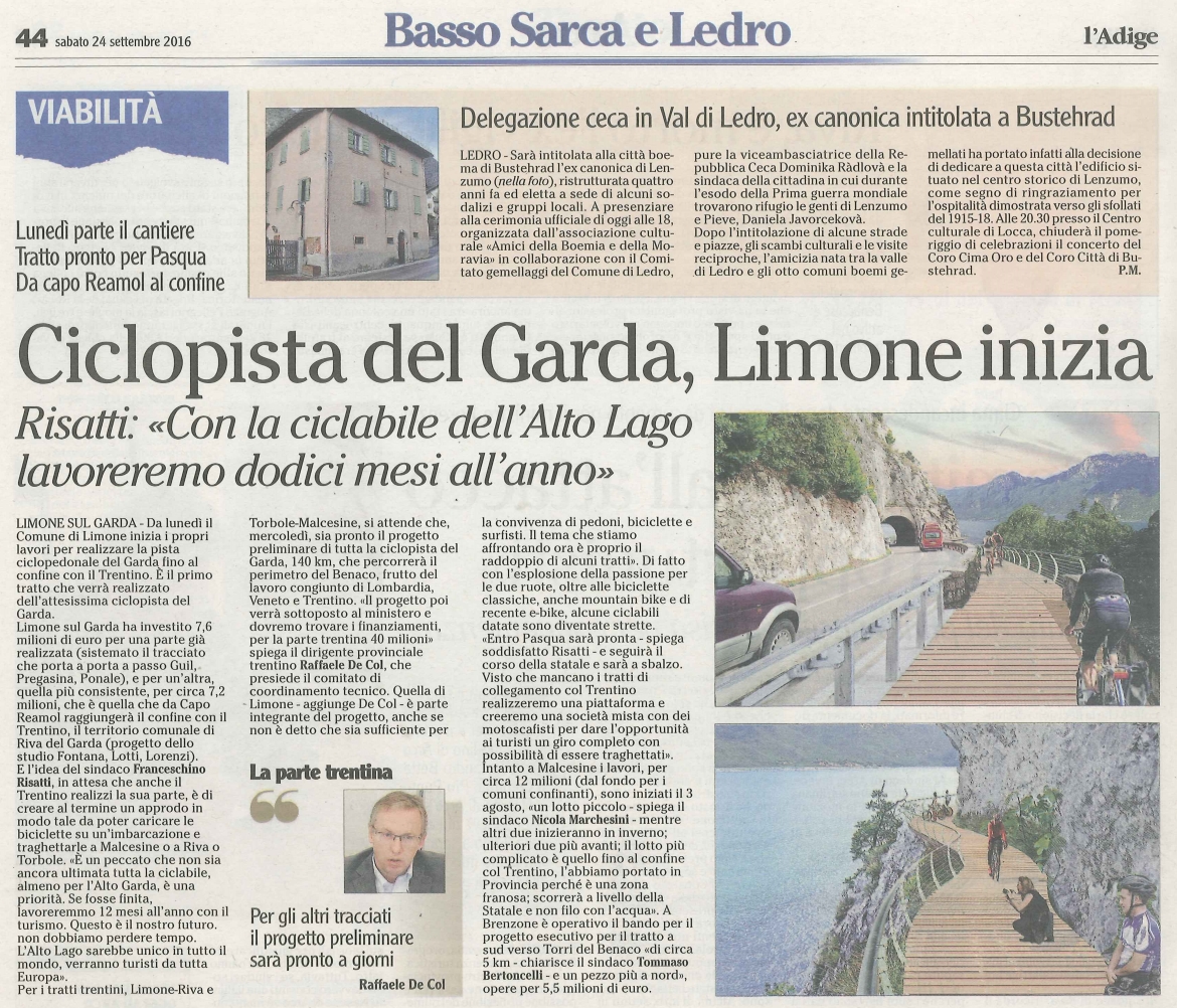 Ciclopista del Garda, Limone inizia