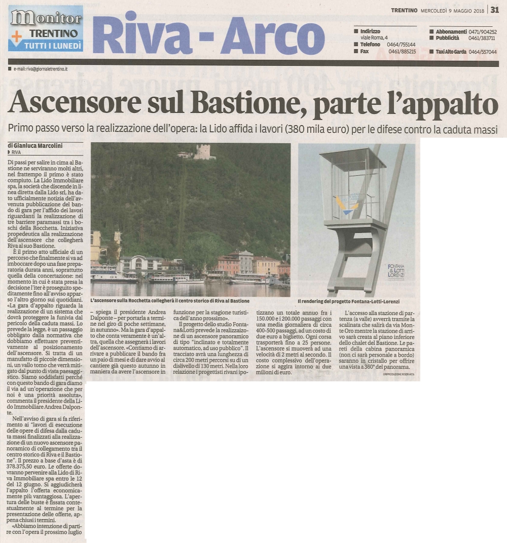 Ascensore sul Bastione, parte l'appalto