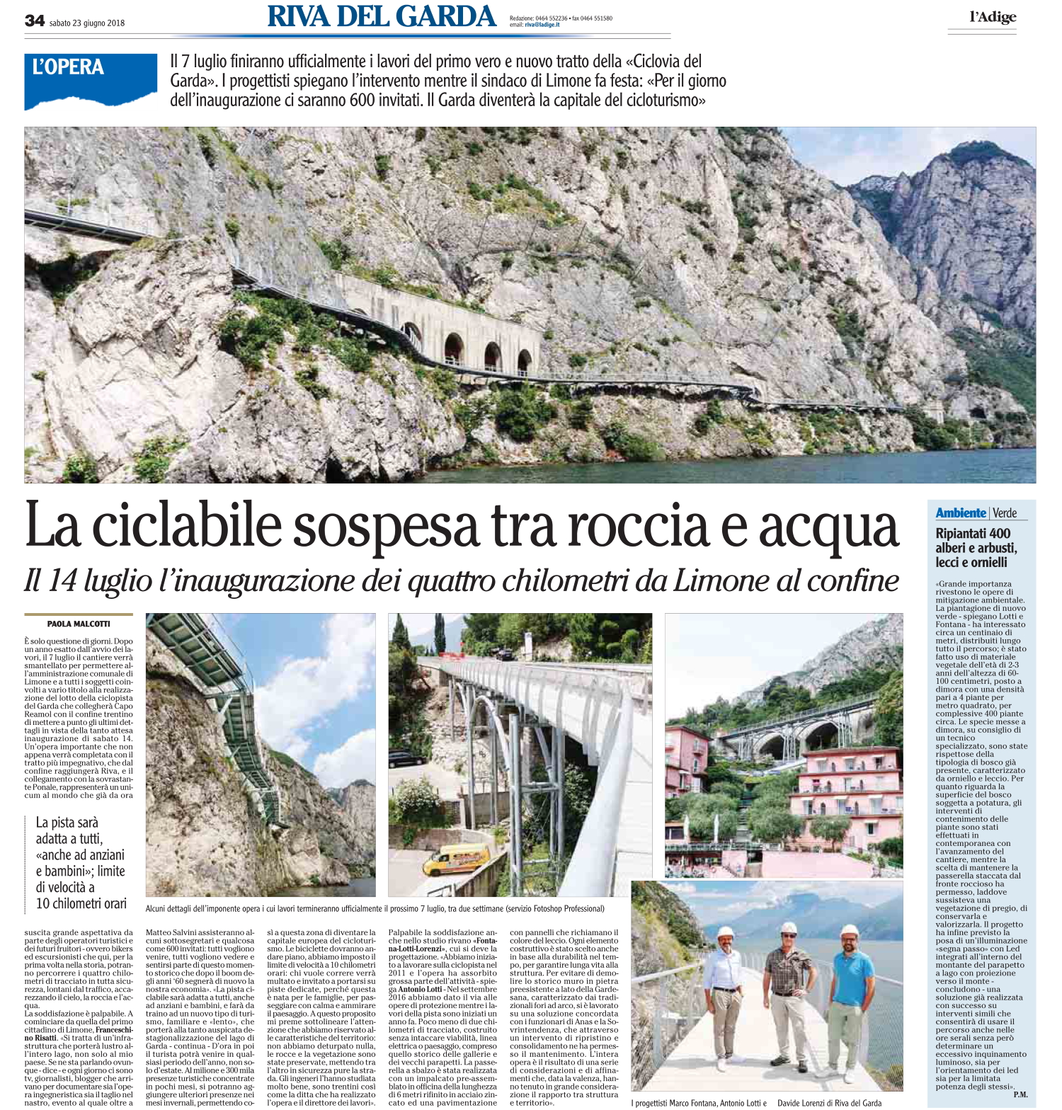 La ciclabile sospesa tra roccia e acqua