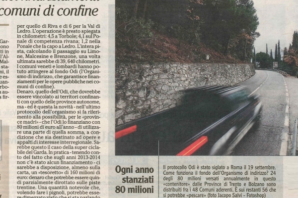 Ciclabile del Garda, ci sono i fondi Odi