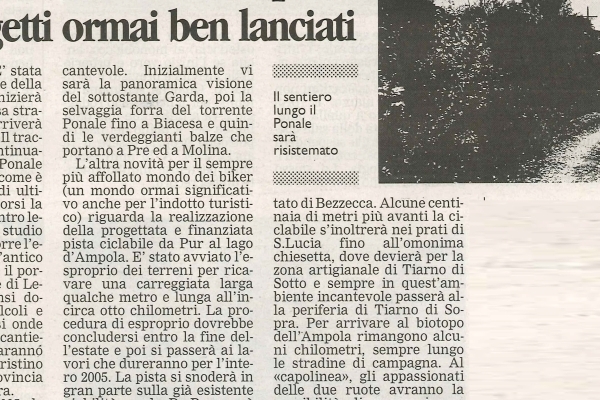Ciclabili: Tra Molina e Ampola due progetti ormai ben lanciati