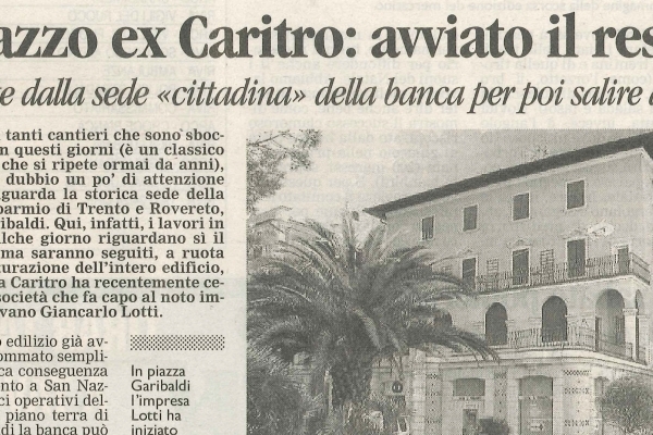 Palazzo ex Caritro: avviato il restauro