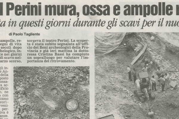 Sotto il Perini mura, ossa e ampolle romane